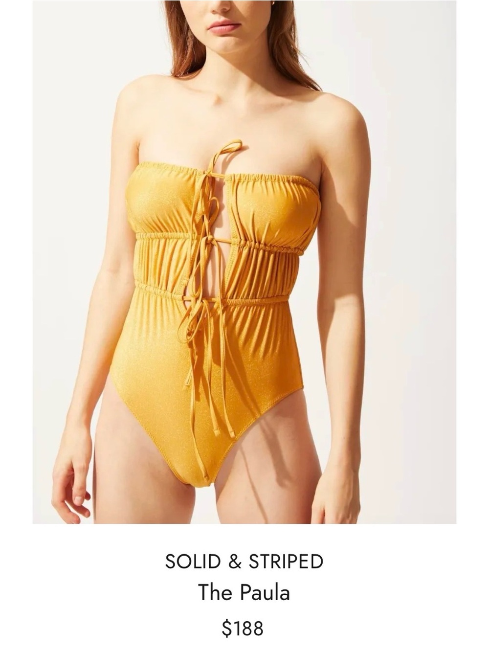 SOLID & STRIPED The Paula Strapless One-Piece - Glitter Gold NWT M